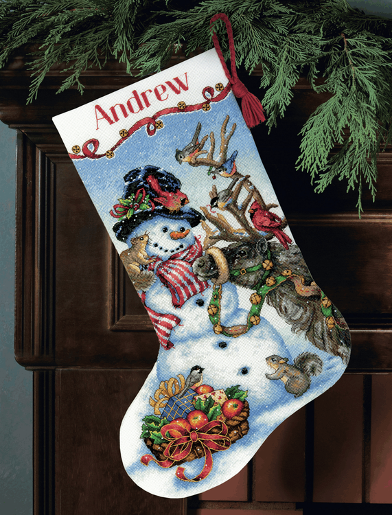 Dimensions Gold  - Snowman Gathering Stocking