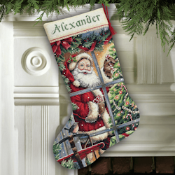 Dimensions Gold  - Candy Cane Santa Stocking