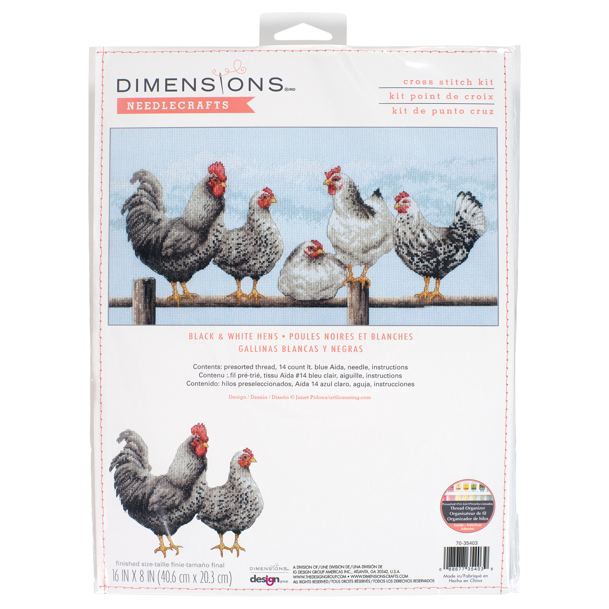 Dimensions - Black and White Hens