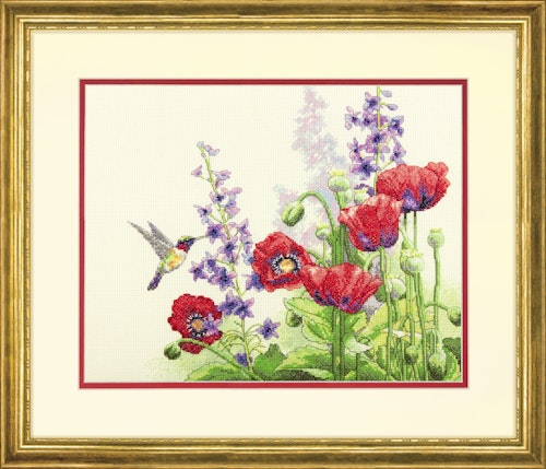 Dimensions - Hummingbird and Poppies