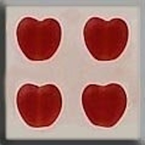 Glass Treasures 12082 Small Channeled Heart Matte Ruby