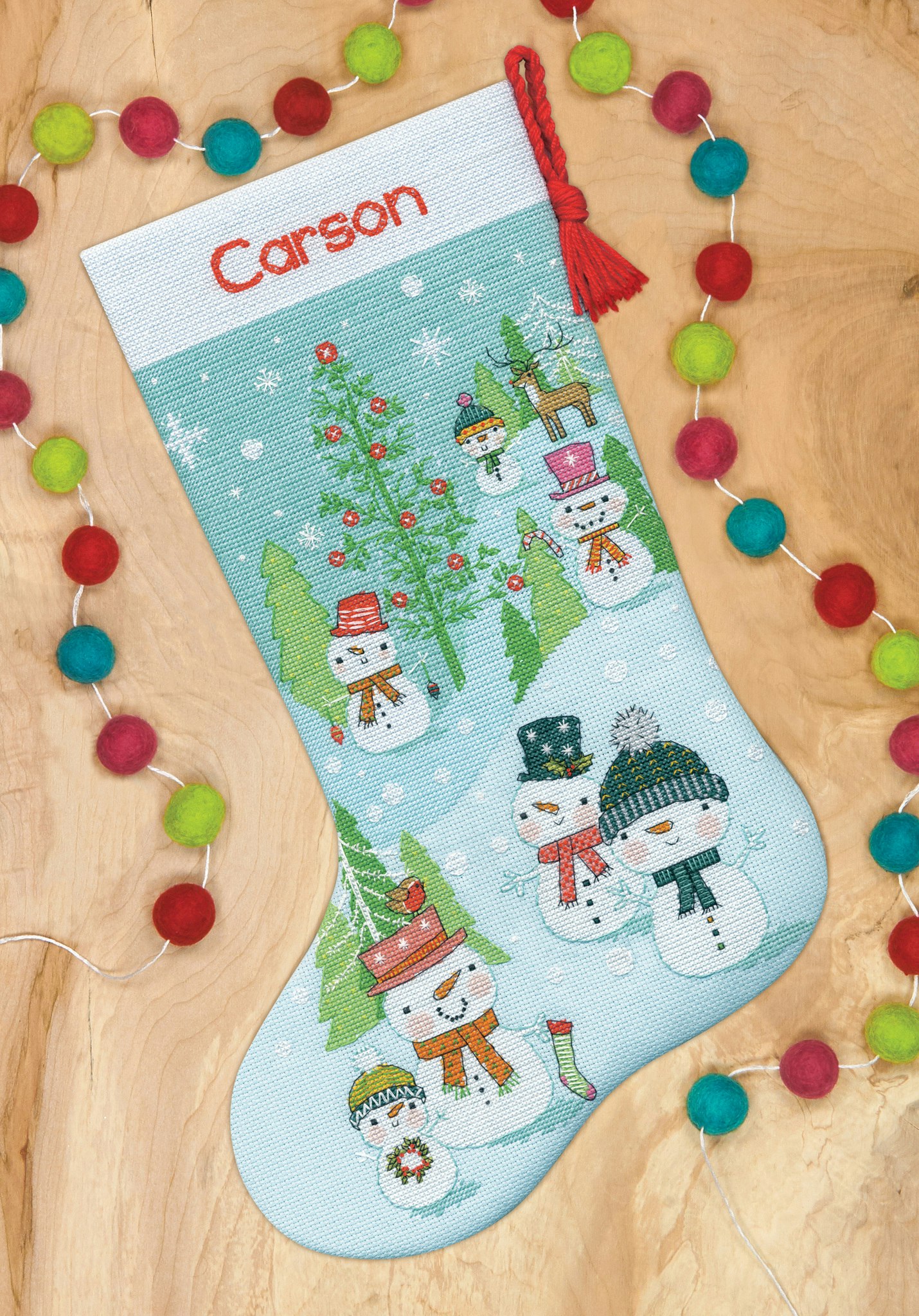 Dimensions - Snowman Family Stocking