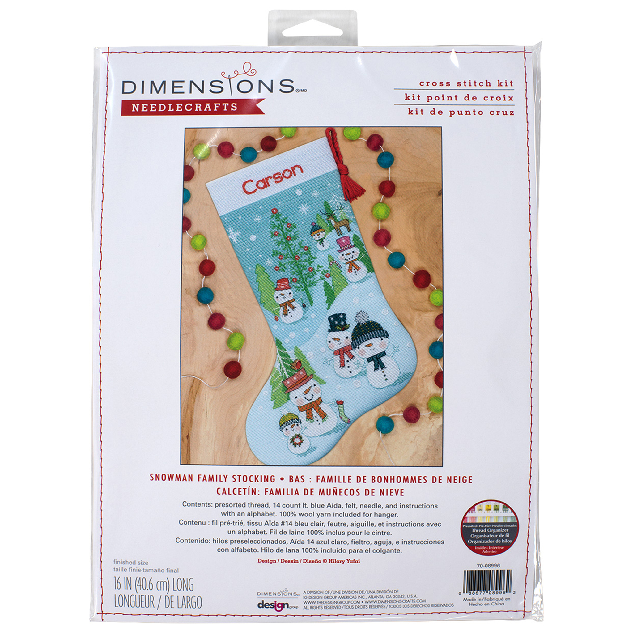 Dimensions - Snowman Family Stocking