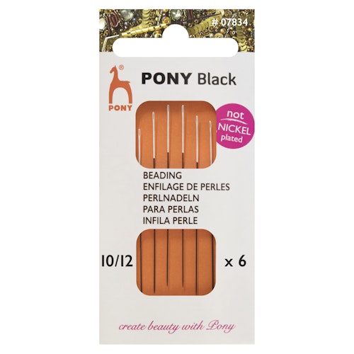 Pony Black with White Eye pärlnål 10/12