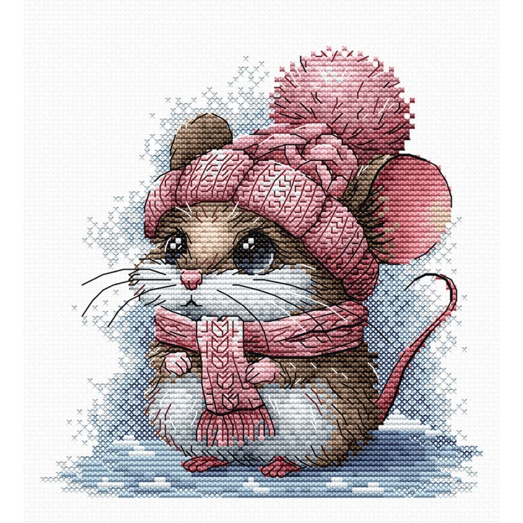 AVA Stitch - Little Mouse with Winter Hat P073