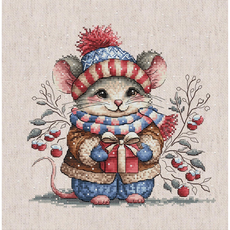 AVA Stitch - Little Mouse with Scarf P095