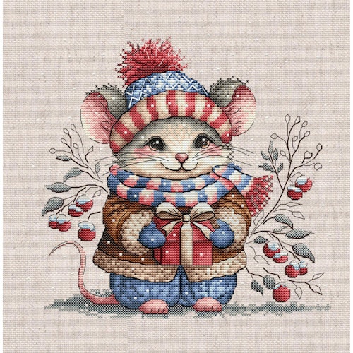 AVA Stitch - Little Mouse with Scarf P095