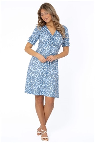 CAPRI JUNE DRESS SKY BLUE/WHITE