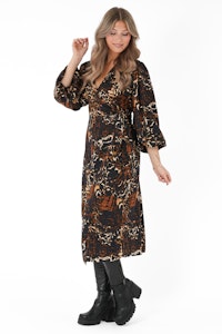 CAPRI EMBLA DRESS BLACK/FUDGE/COFFEE