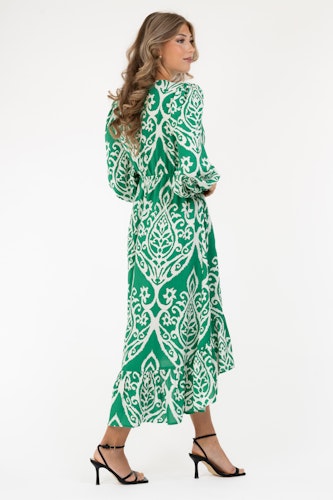 CAPRI DARIA DRESS SPRING GREEN/CREME