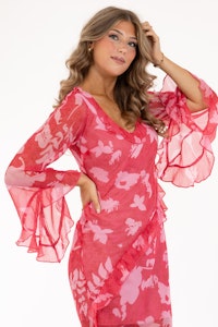 CAPRI CHERRY DRESS STRAWBERRY/ROSE