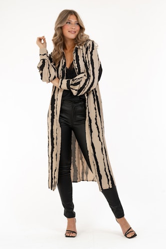 CAPRI PHILIPPA SHIRT DRESS SAND/BLACK