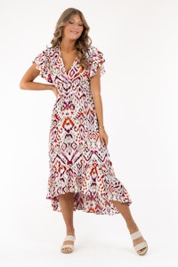 AILANI DRESS CREME/BERRY
