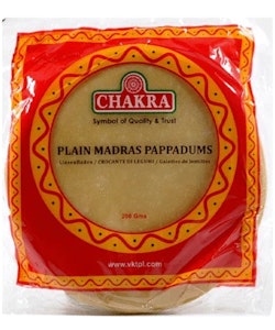 Madras Plain Papad 200g (Chakra)