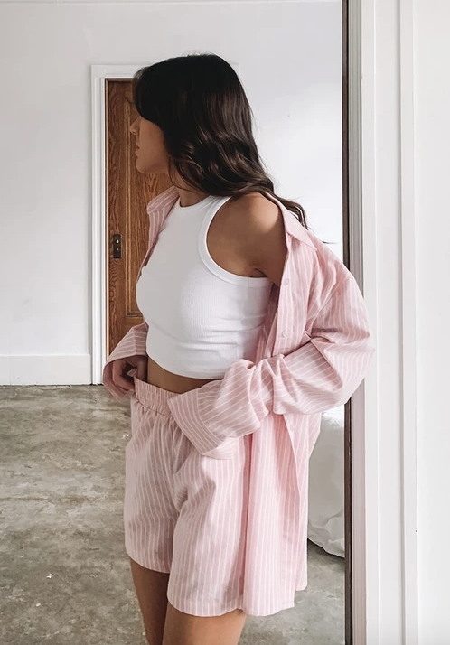 The Friendly Striped Shorts - Pink
