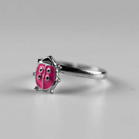 Ring Nyckelpiga Silver