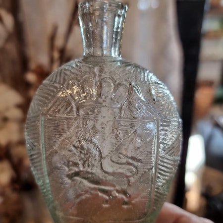 Glasflaska 14 cm grön