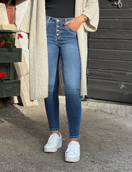 Jeans Love m. hjärta knappar