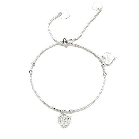 GIMINI by HELEN armband m. strasshjärta silver