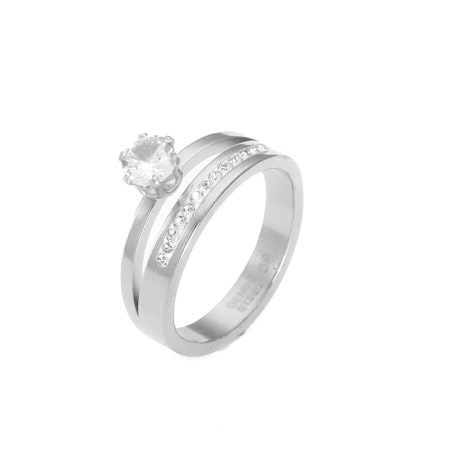 GEMINI by HELEN ring m. strass guld