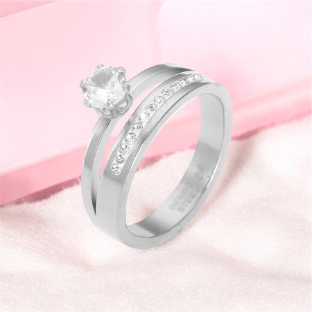 GEMINI by HELEN ring m. strass guld