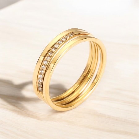 GEMINI by HELEN ring m. strass guld