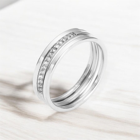 GEMINI by HELEN ring m. strass silver