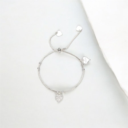 GIMINI by HELEN armband m. strasshjärta silver