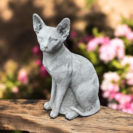 Betongfigur - Korthårig Katt grå