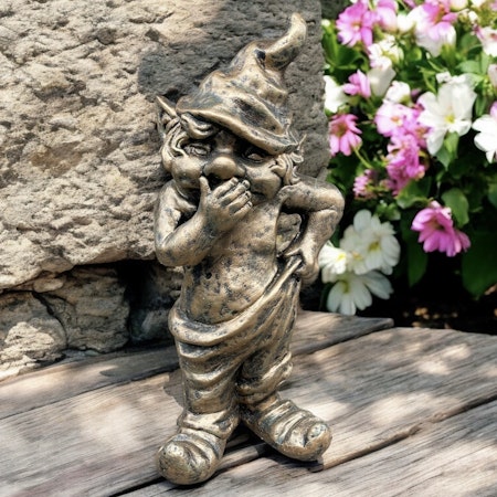 Betongfigur - Busigt troll guld