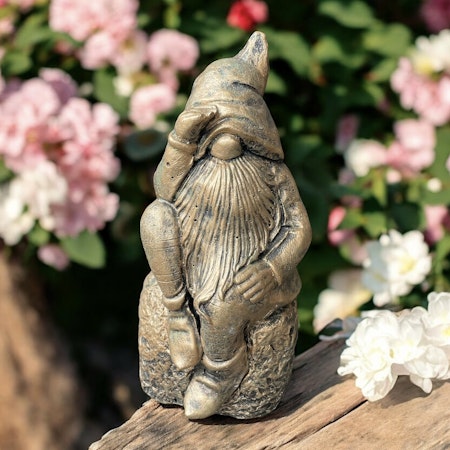 Betongfigur - Tomte guld