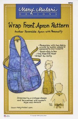 Wrap Front Apron Pattern. Mönster på förkläde