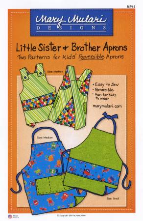 Little Sister & Brother Apron Pattern. Mönster på förkläde till barn