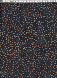 Mörkblåmelerad med bruna prickar. Bomullstyg från Bali