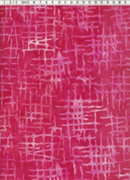 Röd-ljusröda-rosa färger. Ett av tygerna i vår batikrulle "Flamingo"