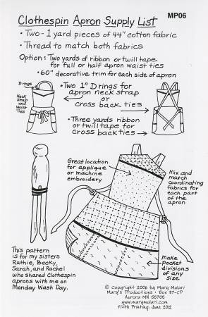 Clothespin Apron Pattern. Mönster på förkläde