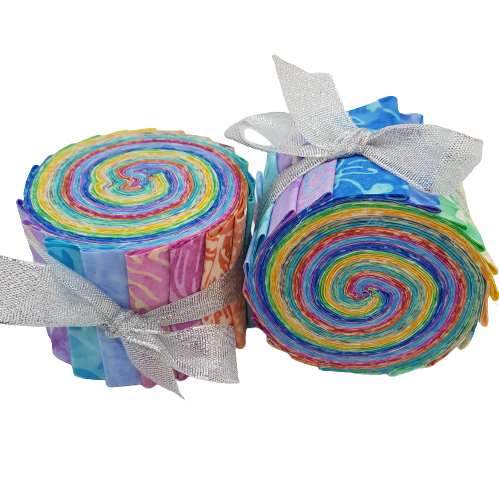 "Candy Crush". Batikrulle med 20 st 2,5 inch remsor i härliga pastelliga färger