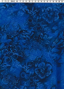 Mäktiga blå färger & "outstanding" mönster. Viskosbatik 140 cm