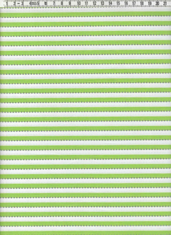Anthology. Smalrandig grön & vit med silverprickar, 110 cm bred