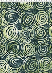 "Circle of life" i sköna gröna färger.  Bomullsbatik