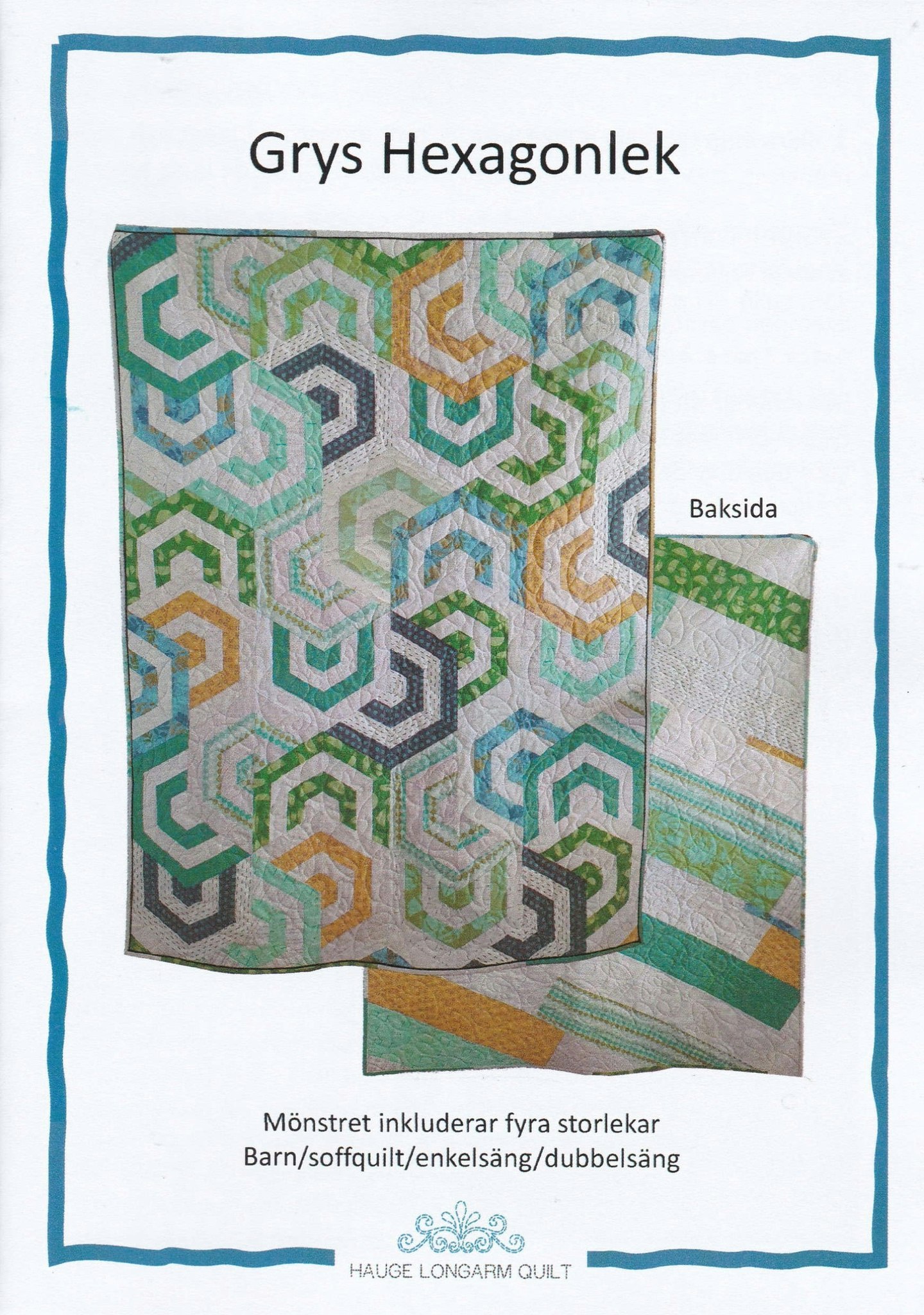Mönster "Grys Hexagonlek" av Hauge Longarm Quilt - Annas Bali Batik - Allt  inom batik och tyger till bra priser