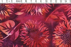 Blommor & blad.  Bomullsbatik bredd 110 cm