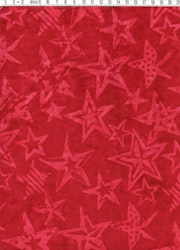 "Star collection"  i röda färger. Bomull 110 cm.