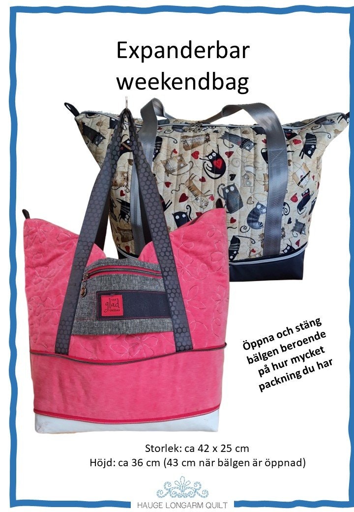 Mönster "Expanderbar weekendbag" av Hauge Longarm Quilt - Annas Bali Batik  - Alt i batikk og stoffer til gode priser