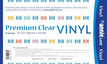 Vinyl, genomskinlig, klar, 16"*54". Från ByAnnie.com