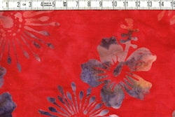 Rödmelerat med  sofistikerade färger. Batik bomull 110 cm