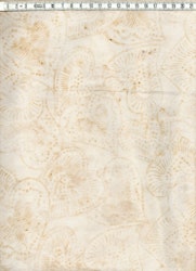 Beige-vit flammig med vita prickar. Batik bomull 110 cm