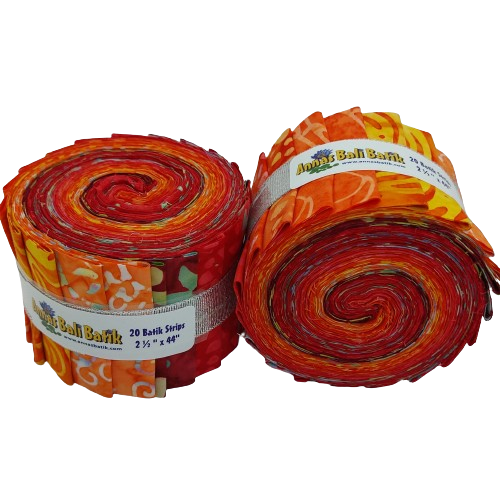 Papaya special. Batikrulle med 20 st 2,5 inch remsor.