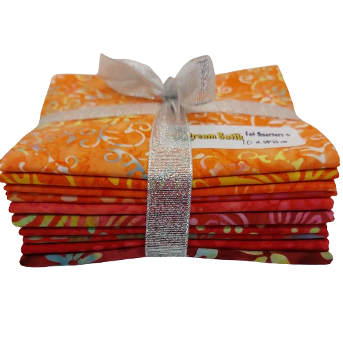 Fat Quarter Bundle+  "Papaya Special"  10 olika tyger.