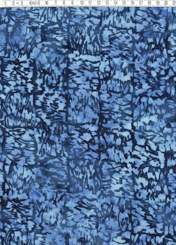 Blå penseldans – Batik Viskos 140 cm bred